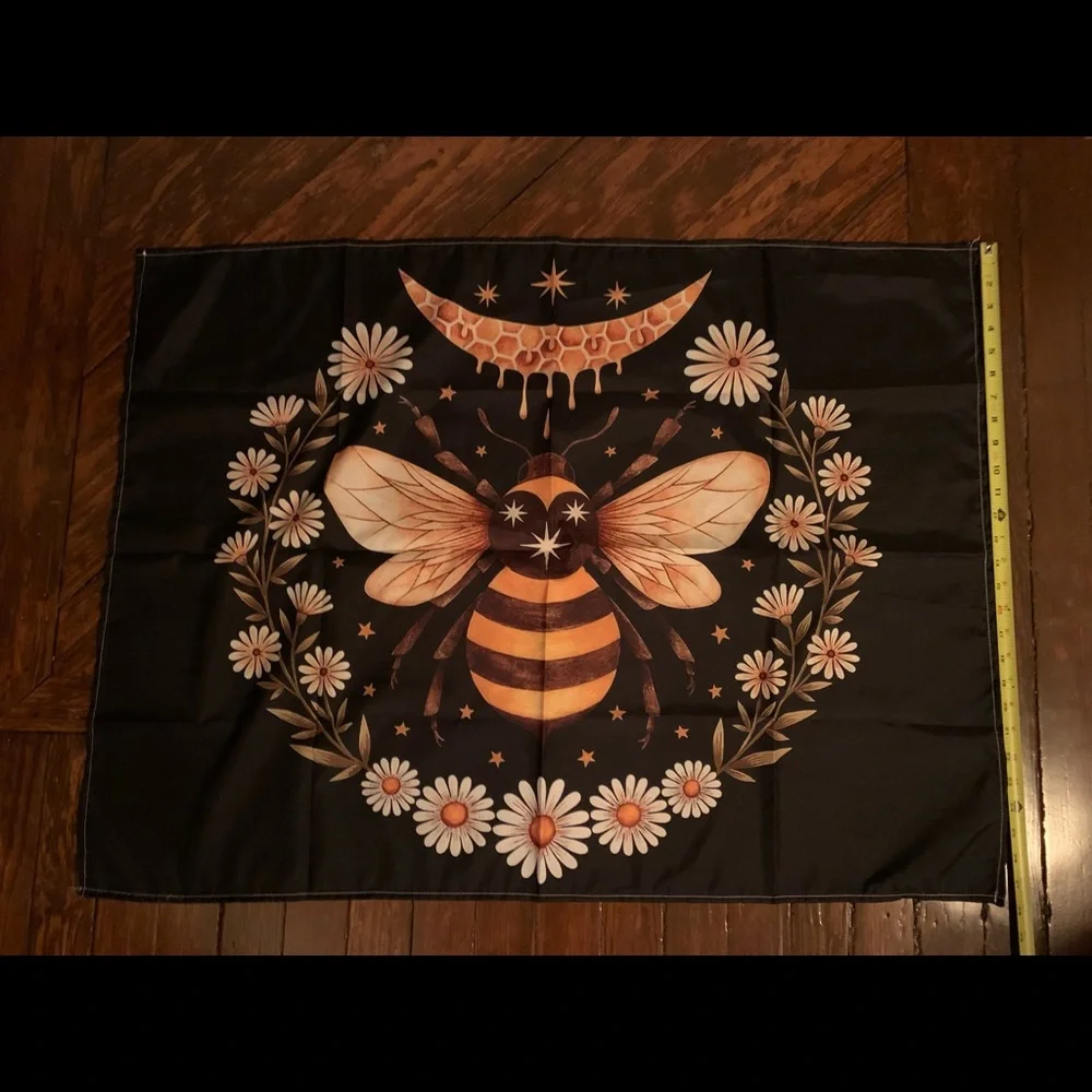 Bee floral honeycomb daisy tapestry moon star wall home decor dorm room boho